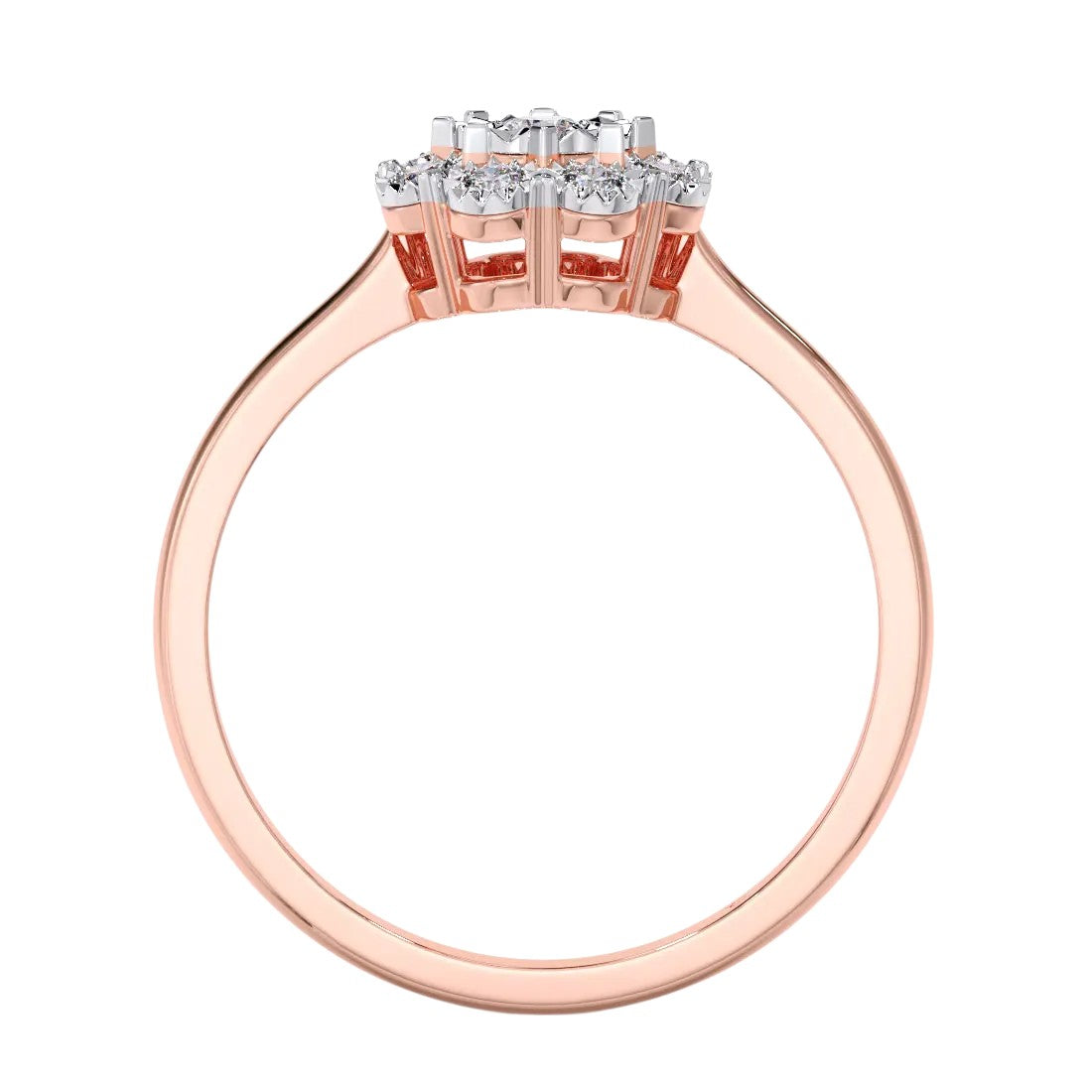 Floral 925 Sterling Silver Rose Gold Plated CZ Stone Light Weight Ring For Women By Kesardeep